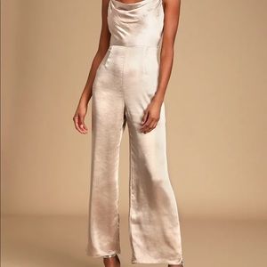 Champagne Satin Jumpsuit
